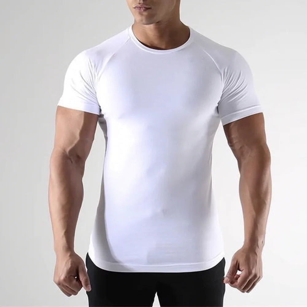 2 Pcs Men Compression Sport T Shirt Short Sleeve Training Fitness Top Tee Man Quick Dry Running Sport T Shirts