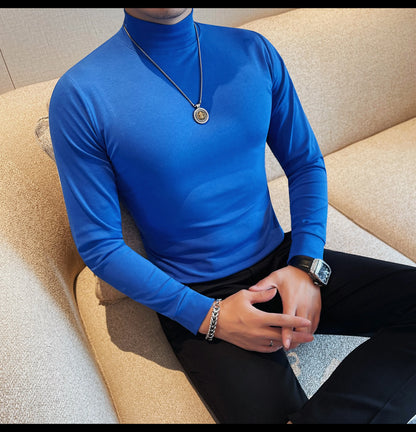 Men's T Shirts Autumn Winter New Turtleneck Long Sleeve T-Shirts For Men Clothing 2025 Slim Fit Casual Basic Tee Shirt Homme 5XL