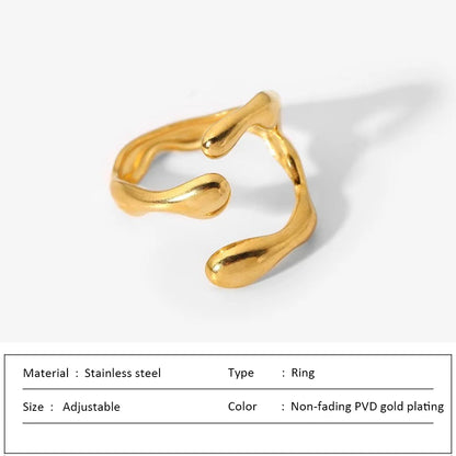 Waterproof Stainless Steel Ring for Women Non-fading Heart Ring Stylish Metal Rings Simple New Jewelry Wholesale Dropshipping