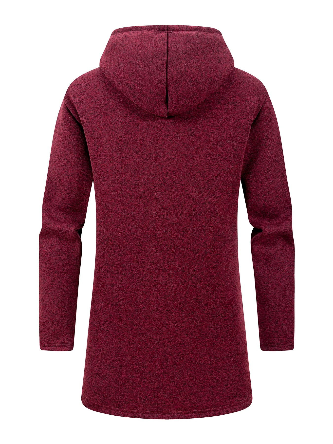 Men's Winter Warm Long Coat Zipper Jacket Zip Windbreaker Thick Fleece Windproof Overcoat Casual Contrast Color Hooded Jacket