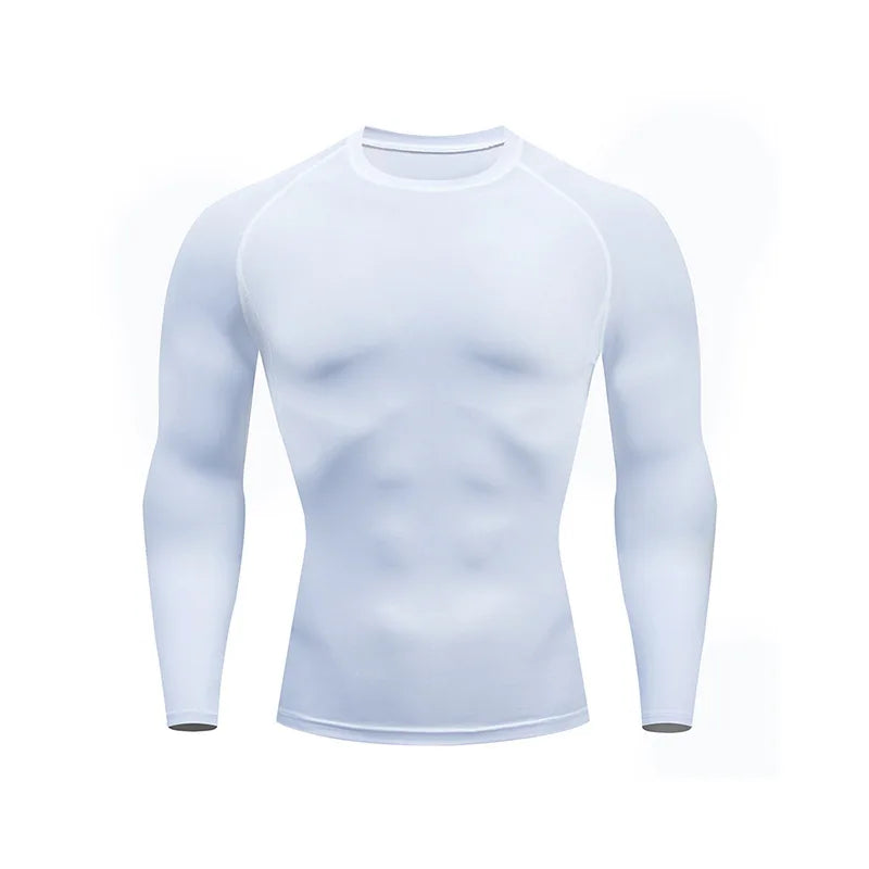 Sport T-shirt Men Compression Running Shirt Elastic Long Sleeve Fitness Athletic Top Gym Workout Undershirt Sportwear
