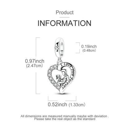 925 Silver Sparkling Cat Dog Charms Pendants Love Family Father Beads Fits Original Bracelet Gift for Women