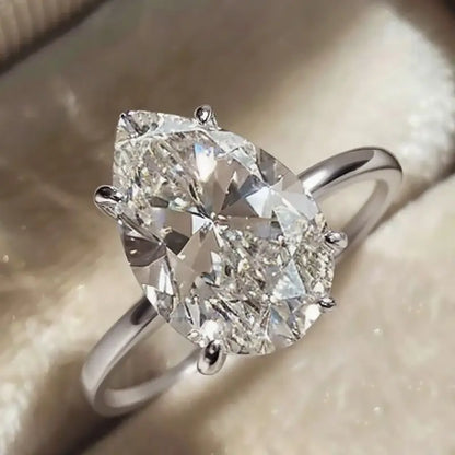 925 Sterling Silve 1-8CT Zircon Gorgeous Shiny Oval Stone Ring For Women Engagement Wedding Luxury High Quality Fine Jewelry