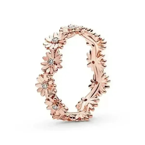 Hot selling 925 sterling silver rose gold ring high-quality luxury sparkling crystal ring women's jewelry exquisite holiday gift