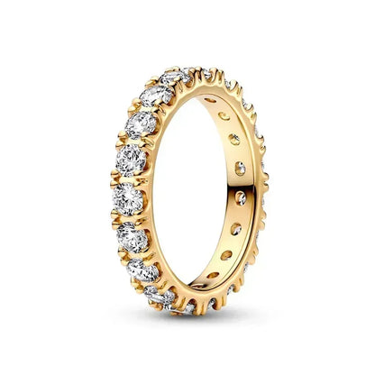 new 925 sterling silver multi-color ring, sparkling luxury crown, heart-shaped square charm women's ring, couple jewelry gift