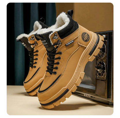 Men's comfortable casual versatile outdoor cotton shoes winter warm shoes plus size fashion youth non-slip soft-sole work shoes