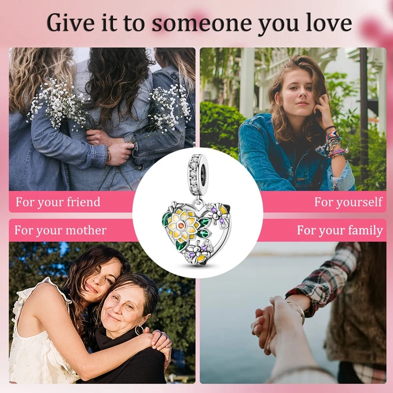 Fit Original Bracelet Silver Plated Cat Moon Shape Stars Love Charms Pendants For Women Jewelry Making Gift