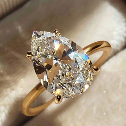 925 Sterling Silve 1-8CT Zircon Gorgeous Shiny Oval Stone Ring For Women Engagement Wedding Luxury High Quality Fine Jewelry