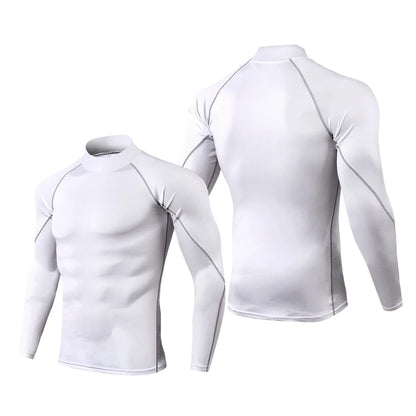 Sport T-shirt Men Compression Running Shirt Elastic Long Sleeve Fitness Athletic Top Gym Workout Undershirt Sportwear