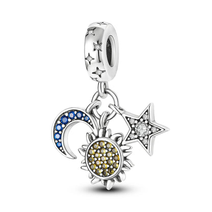 Fit Original Bracelet Silver Plated Cat Moon Shape Stars Love Charms Pendants For Women Jewelry Making Gift