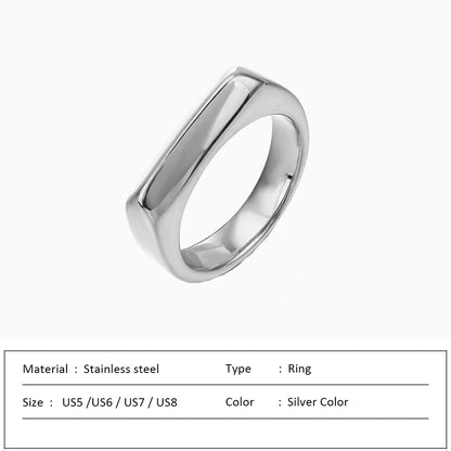 Waterproof Stainless Steel Ring for Women Non-fading Heart Ring Stylish Metal Rings Simple New Jewelry Wholesale Dropshipping