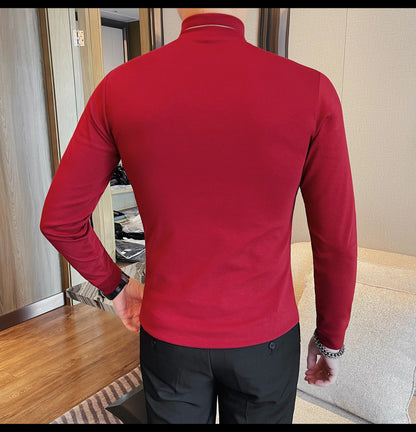 Men's T Shirts Autumn Winter New Turtleneck Long Sleeve T-Shirts For Men Clothing 2025 Slim Fit Casual Basic Tee Shirt Homme 5XL