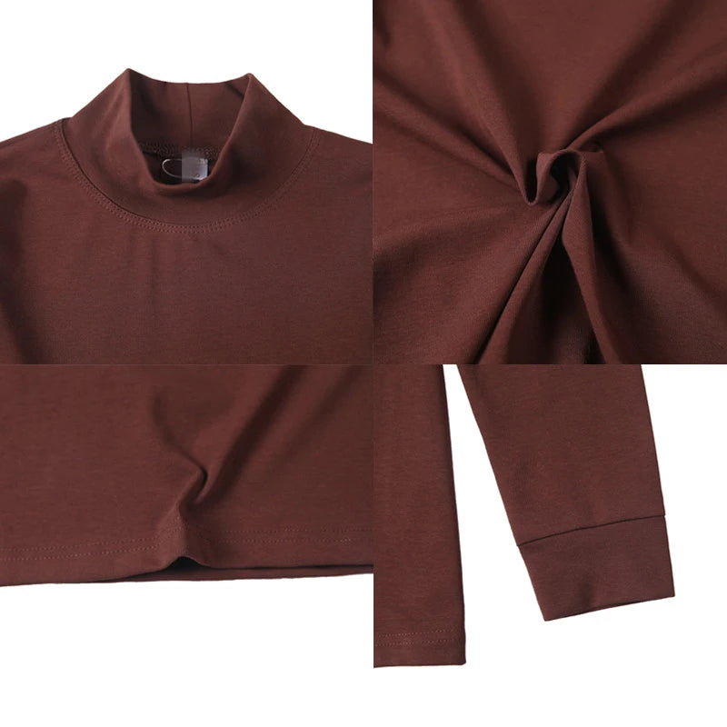 Men's T Shirts Autumn Winter New Turtleneck Long Sleeve T-Shirts For Men Clothing 2025 Slim Fit Casual Basic Tee Shirt Homme 5XL