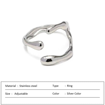 Waterproof Stainless Steel Ring for Women Non-fading Heart Ring Stylish Metal Rings Simple New Jewelry Wholesale Dropshipping