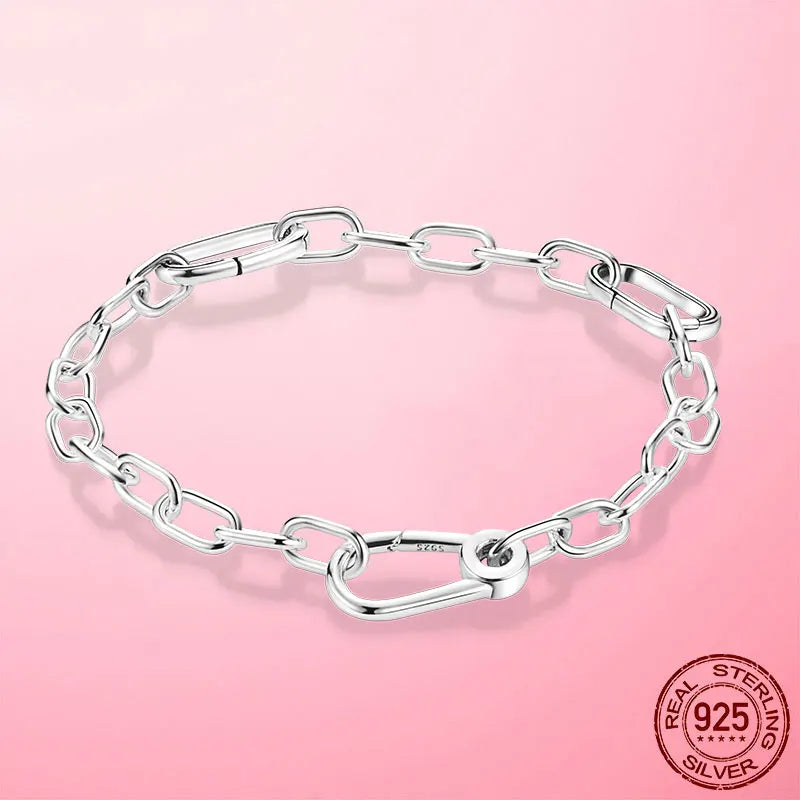 Original Gold Color Me Bracelet 925 Silver Me Lobster Clasp Chain Link Femme Bracelet For Women Jewelry Gift Pulseira