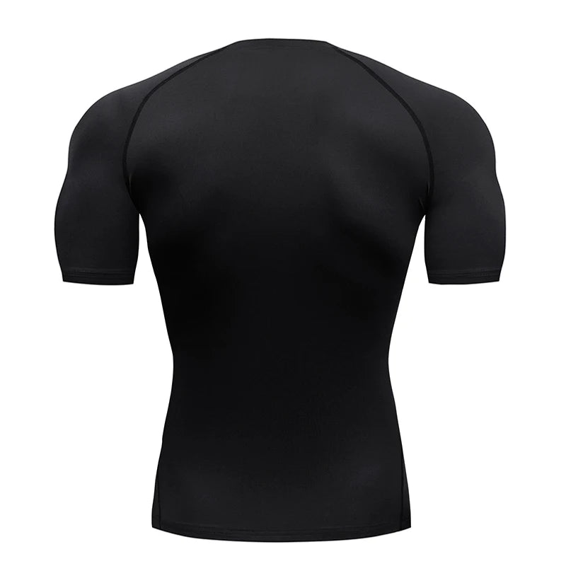 Men Sport T-shirt Quick Dry Bodybuilding Running Shirt Short Sleeve Compression Tops Gym T Shirt Fitness Male Jogging Tracksuit