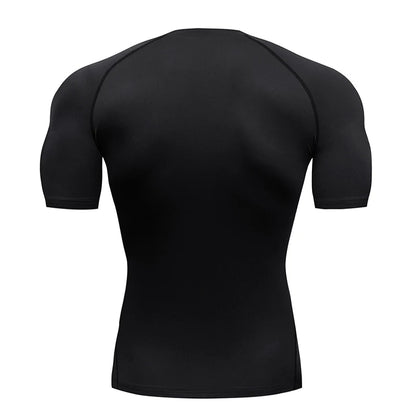 Men Sport T-shirt Quick Dry Bodybuilding Running Shirt Short Sleeve Compression Tops Gym T Shirt Fitness Male Jogging Tracksuit