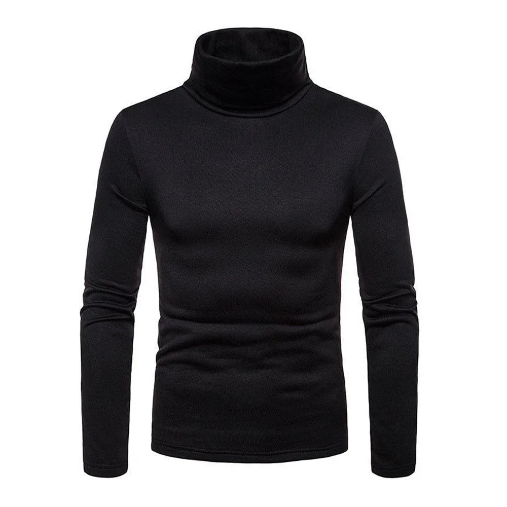 Winter Mens Turtleneck Sweaters Casual Thermal Long Sleeve Slim Fit Pullovers Stretch Basic Tops Sweatshirt Jumper Autumn TShirt