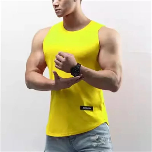new gym Training Tank Top Men's Sports T-shirt Summer Thin Mesh Breathable Fitness Running vest Quick Drying Sleeveless Tops