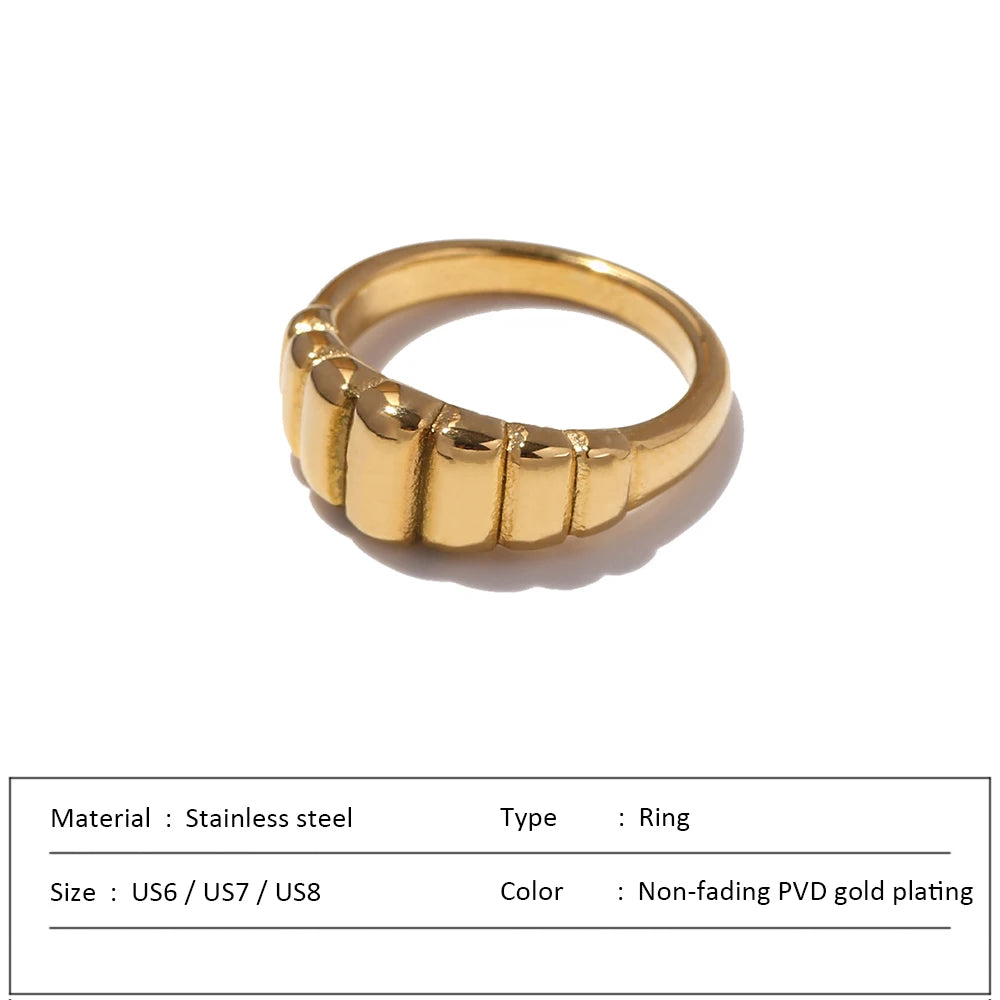 Waterproof Stainless Steel Ring for Women Non-fading Heart Ring Stylish Metal Rings Simple New Jewelry Wholesale Dropshipping