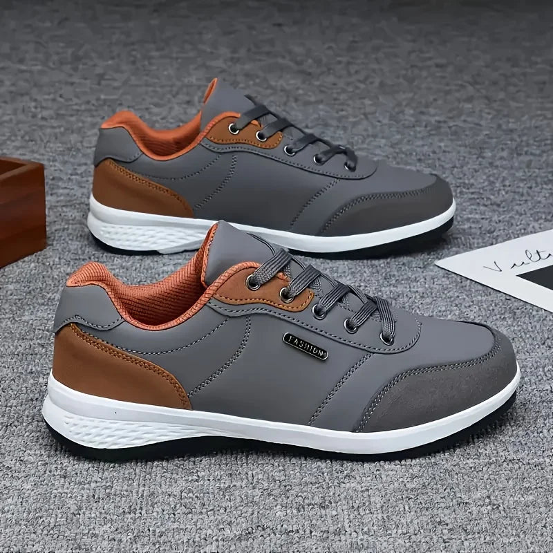 YRZL Men Shoes Spring Autumn Waterproof Walking Sneakers Leisure Male Leather Sports Shoes Non-Slip Footwear Tennis for Men