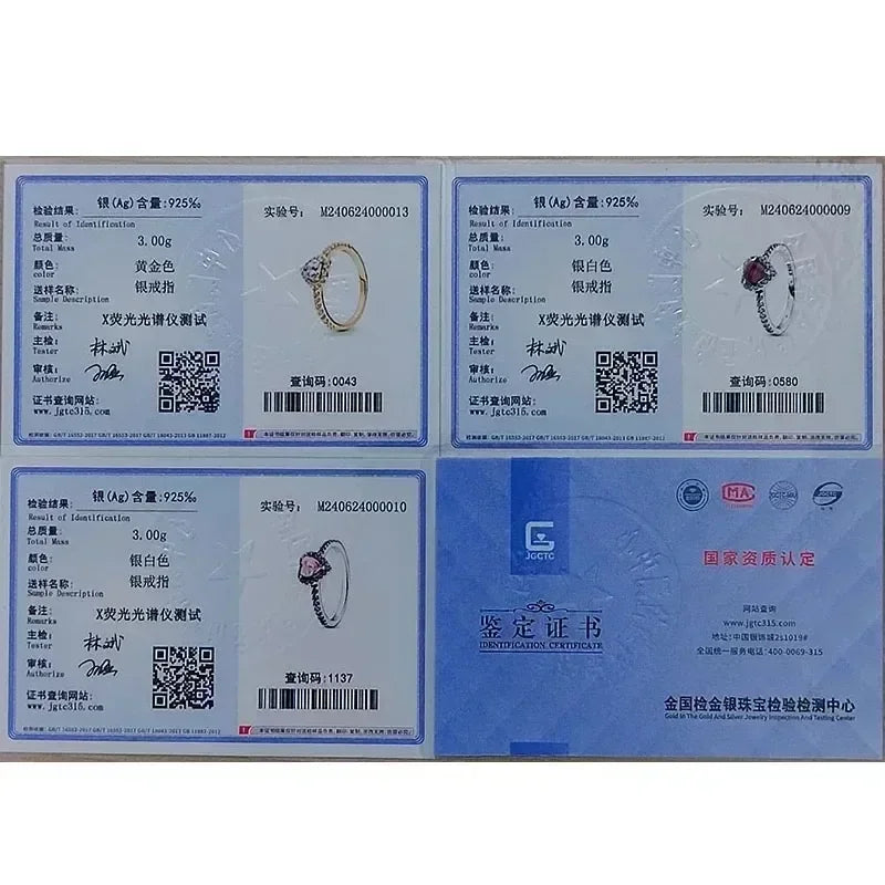 new 925 sterling silver multi-color ring, sparkling luxury crown, heart-shaped square charm women's ring, couple jewelry gift