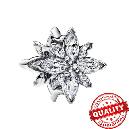 Original 925 Sterling Silver Christmas Charms Santa Claus Reindeer Snowflake Beads Fit Necklace Bracelets DIY Gifts Fine Jewelry