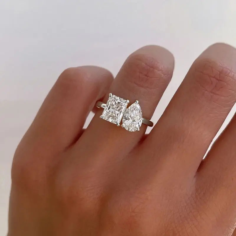 925 Sterling Silve 1-8CT Zircon Gorgeous Shiny Oval Stone Ring For Women Engagement Wedding Luxury High Quality Fine Jewelry