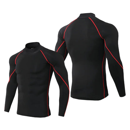 Sport T-shirt Men Compression Running Shirt Elastic Long Sleeve Fitness Athletic Top Gym Workout Undershirt Sportwear