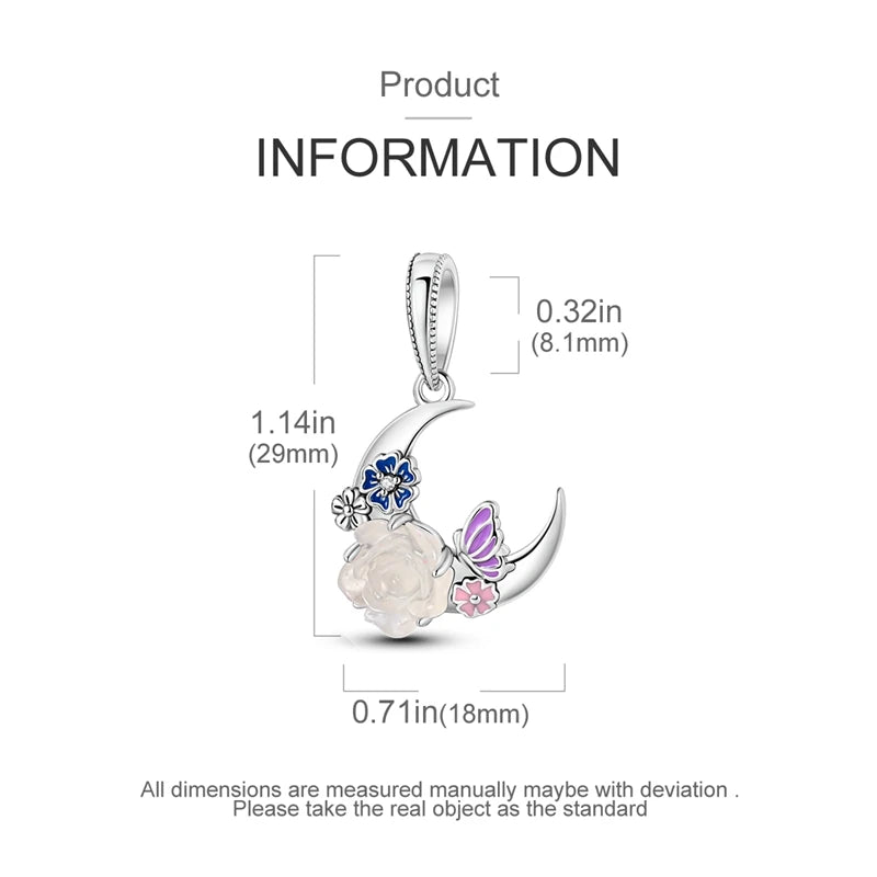 Fit Original Bracelet Silver Plated Cat Moon Shape Stars Love Charms Pendants For Women Jewelry Making Gift