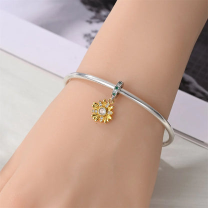 Gold Series 925 Sterling Silver Firefly Leopard Seahorse Crystal Ball Flower Charm Fit DIY Bracelet Necklace Boutique Party Gift