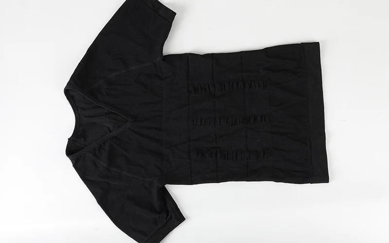 Mens Slimming Compression Shirt Body Shaper V-Neck Undershirt Shirts Workout Abs Abdomen Tummy Control Shapewear Tops