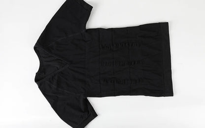 Mens Slimming Compression Shirt Body Shaper V-Neck Undershirt Shirts Workout Abs Abdomen Tummy Control Shapewear Tops