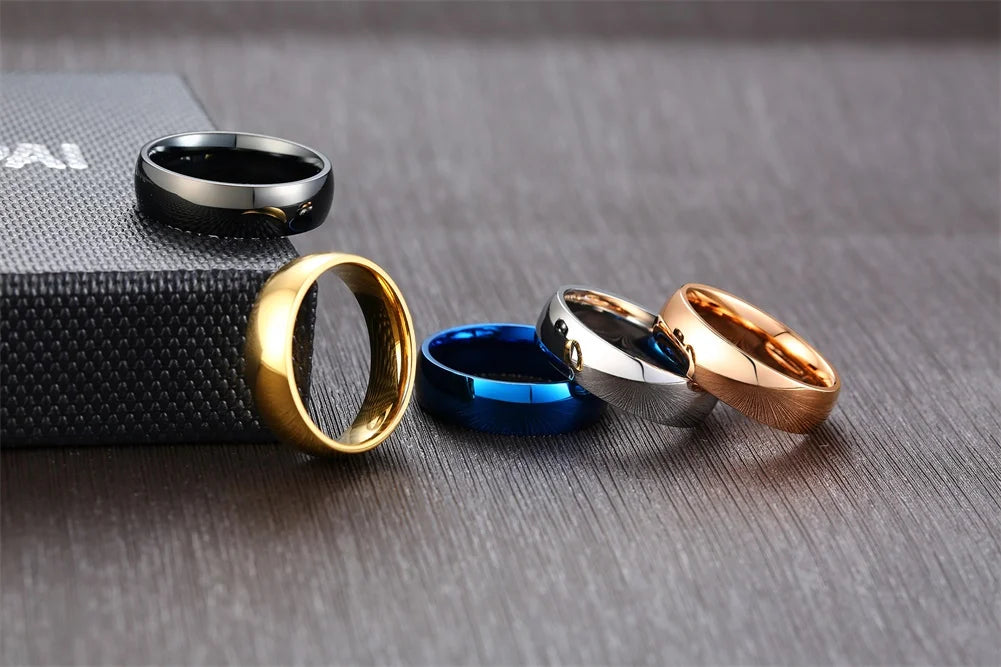 Gold Color Wedding Band Engagement Stainless steel Ring  for Women Men US Sizes 4 5 6 7 8 9 10 11 12 13 14 15 Free Shipping