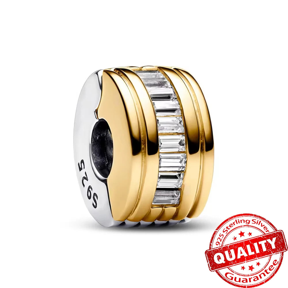 Gold Series 925 Sterling Silver Firefly Leopard Seahorse Crystal Ball Flower Charm Fit DIY Bracelet Necklace Boutique Party Gift