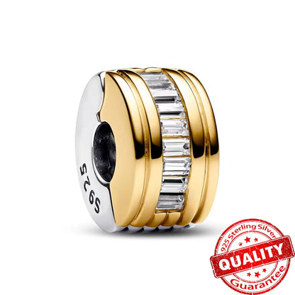 Gold Series 925 Sterling Silver Firefly Leopard Seahorse Crystal Ball Flower Charm Fit DIY Bracelet Necklace Boutique Party Gift