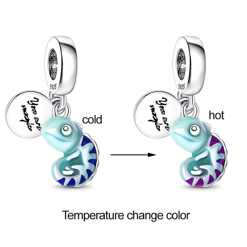 Hot Sales 925 Sterling Silver Luminous Firefly Light Bulb Star Moon Chameleon Charms Pendant Fit Original Bracelets DIY Jewelry