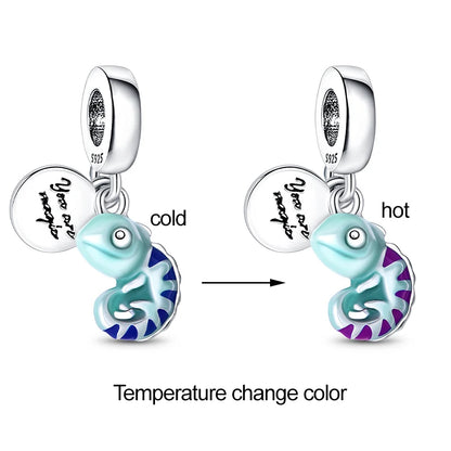 Hot Sales 925 Sterling Silver Luminous Firefly Light Bulb Star Moon Chameleon Charms Pendant Fit Original Bracelets DIY Jewelry
