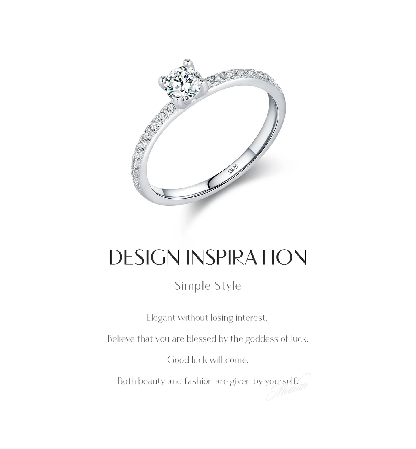 MODIAN D Color Moissanite Ring Delicate Square 925 Sterling Silver Lab Diamond Ring For Women Wedding Statement Jewelry