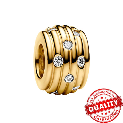 Gold Series 925 Sterling Silver Firefly Leopard Seahorse Crystal Ball Flower Charm Fit DIY Bracelet Necklace Boutique Party Gift