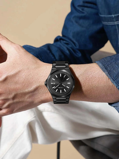 TOMI Luxury Business Men's Watch Gift Box Set High Quality Rose Gold Case Simple and Versatile Quartz Watch Relogio Masculino