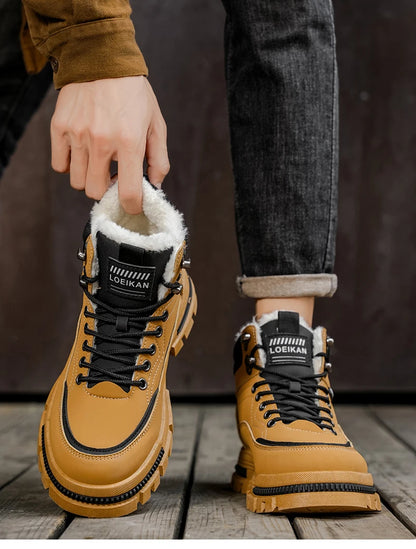 Men's comfortable casual versatile outdoor cotton shoes winter warm shoes plus size fashion youth non-slip soft-sole work shoes