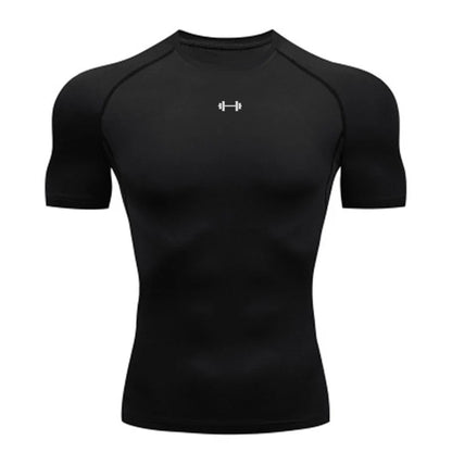 Men Sport T-shirt Quick Dry Bodybuilding Running Shirt Short Sleeve Compression Tops Gym T Shirt Fitness Male Jogging Tracksuit