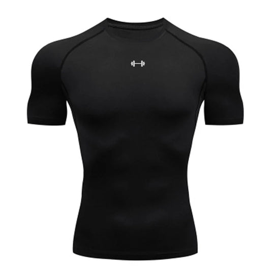 Men Sport T-shirt Quick Dry Bodybuilding Running Shirt Short Sleeve Compression Tops Gym T Shirt Fitness Male Jogging Tracksuit