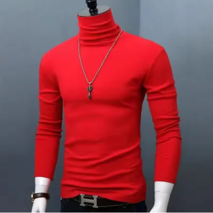 Winter Mens Turtleneck Sweaters Casual Thermal Long Sleeve Slim Fit Pullovers Stretch Basic Tops Sweatshirt Jumper Autumn TShirt