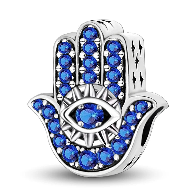 925 Sterling Silver Cute Butterfly Elephant Blue Series Charms Beads Fit Original Pan Bracelet Bangle High Quality DIY Jewelry