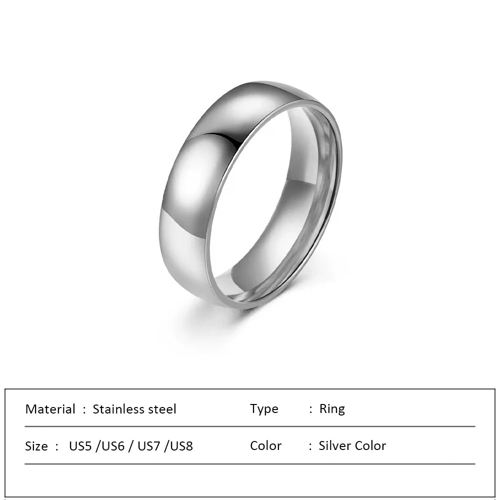 Waterproof Stainless Steel Ring for Women Non-fading Heart Ring Stylish Metal Rings Simple New Jewelry Wholesale Dropshipping