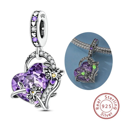 Original Charms Bead Pendant 925 Sterling Silver Cat Paw Bow Girl Cherry Firefly Heart Charm Fit Bracelet DIY Women Jewelry Gift