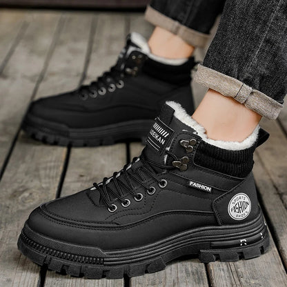 Men's comfortable casual versatile outdoor cotton shoes winter warm shoes plus size fashion youth non-slip soft-sole work shoes