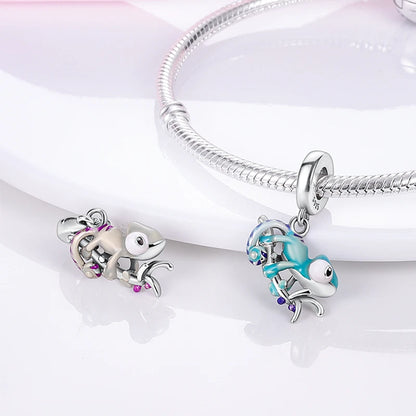 Hot Sales 925 Sterling Silver Luminous Firefly Light Bulb Star Moon Chameleon Charms Pendant Fit Original Bracelets DIY Jewelry